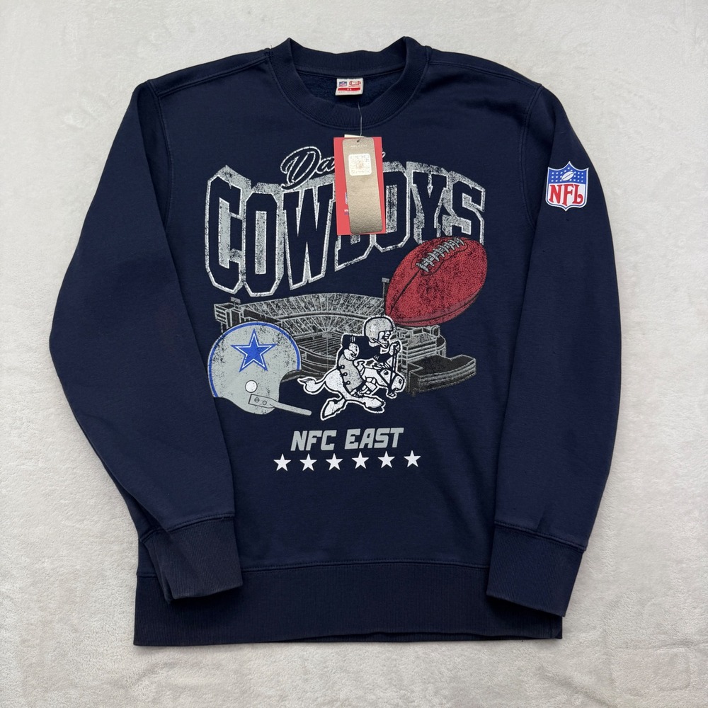 NEW Dallas Cowboys  NFL Ultra Game Sweatshirt  XS Navy NFC East Retro Fleece